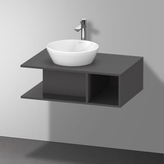 Тумба подвесная под раковину DURAVIT D-Neo DE492804949 800 мм х 550 мм, с консолью, с открытой полкой справа, графит матовый