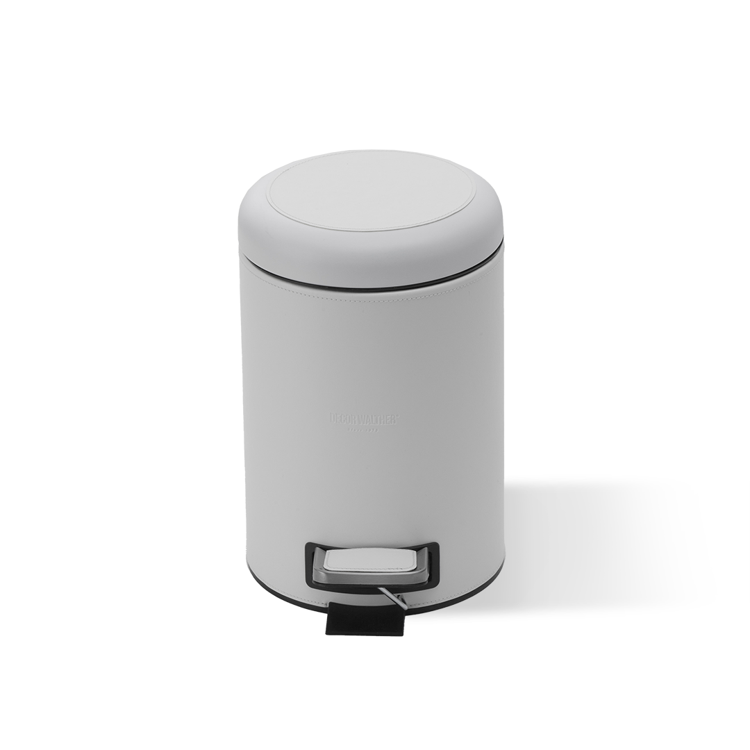 Ведро для мусора с крышкой и педалью, DECOR WALTHER  Brownie TE  0939550    26 x 17 x 24 см, отделка искусственная кожа, цвет: белый матовый