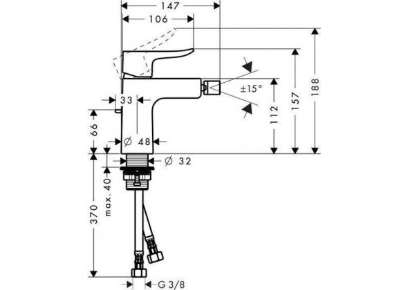 Смеситель для биде Hansgrohe Metris New 31280000 Хром