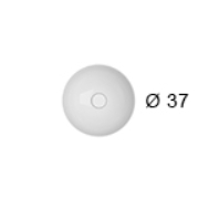 Раковина - чаша полувстраиваемая круглая GLOBO T-EDGE B6T38BI Ø 370 мм, без отверстия под смеситель, без перелива, белая глянцевая