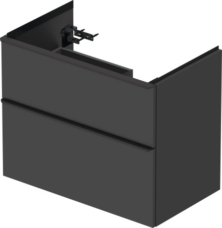 Тумба подвесная под раковину DURAVIT D-Neo DE435804949 784 мм х 452 мм, с выдвижным ящиком и выдвижным отделением, графит матовый