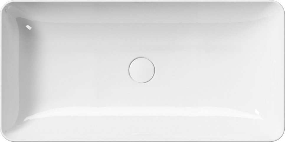 Раковина накладная GSI NUBES 904011 800 мм х 400 мм, без отверстия под смеситель, без перелива, цвет Белый глянцевый