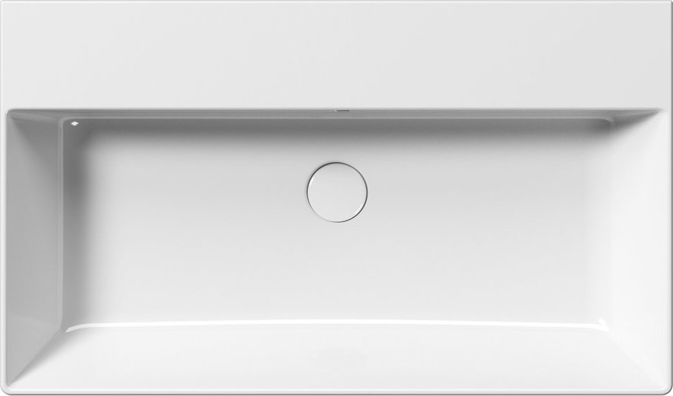 Раковина накладная/подвесная GSI KUBE X 9422011 800 мм х 470 мм, без отверстия под смеситель, с переливом, без крепежа, цвет Белый глянцевый