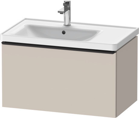 Тумба подвесная под раковину DURAVIT D-Neo DE425509191 784 мм х 452 мм, с одним выдвижным ящиком, серо-коричневый матовый