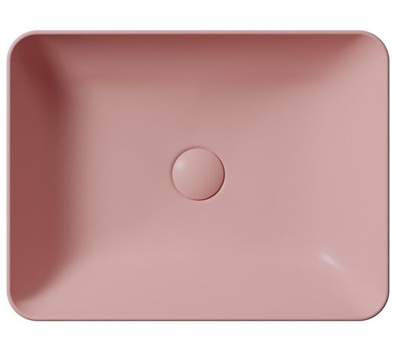 Раковина накладная GSI NUBES 903724 500 мм х 380 мм, без перелива, без отверстия под смеситель, цвет Матовый Blush