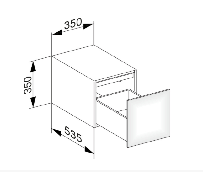 Боковая тумба KEUCO EDITION 11 31320 390000 с одним выдвижным фронтом, корпус/фасад структурный лак, антрацит