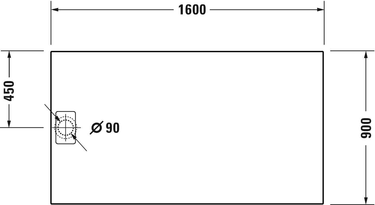 Душевой поддон DURAVIT Stonetto 720218680000000 1600 мм х 900 мм, антрацит