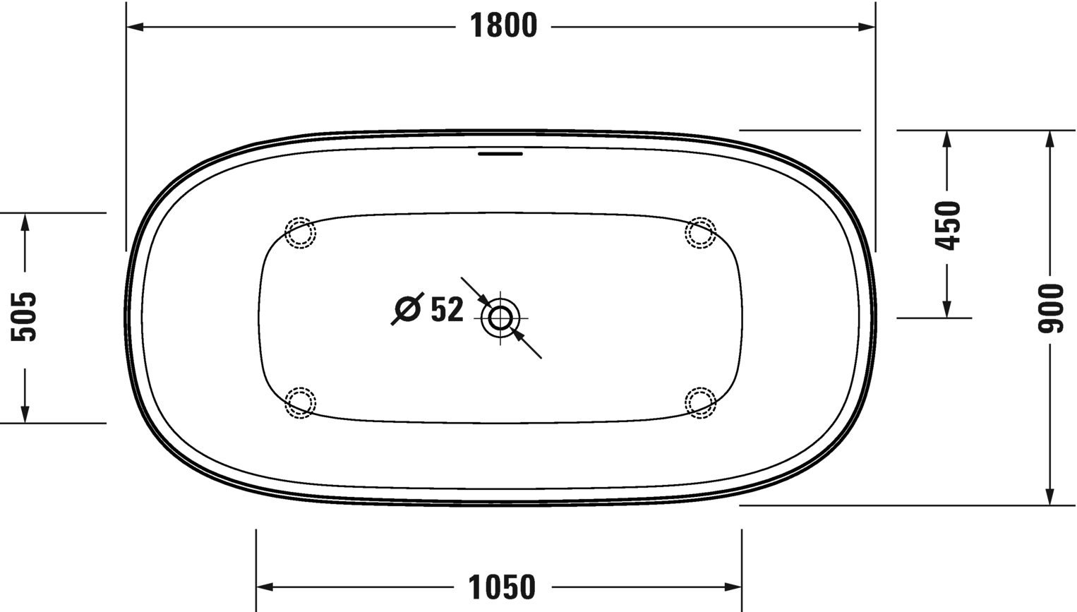 Отдельно стоящая ванна с гидромассажем DURAVIT ZENCHA 760463000AS0000 900 мм х 1800 мм х 600 мм, с бесшовной панелью и рамой, белая