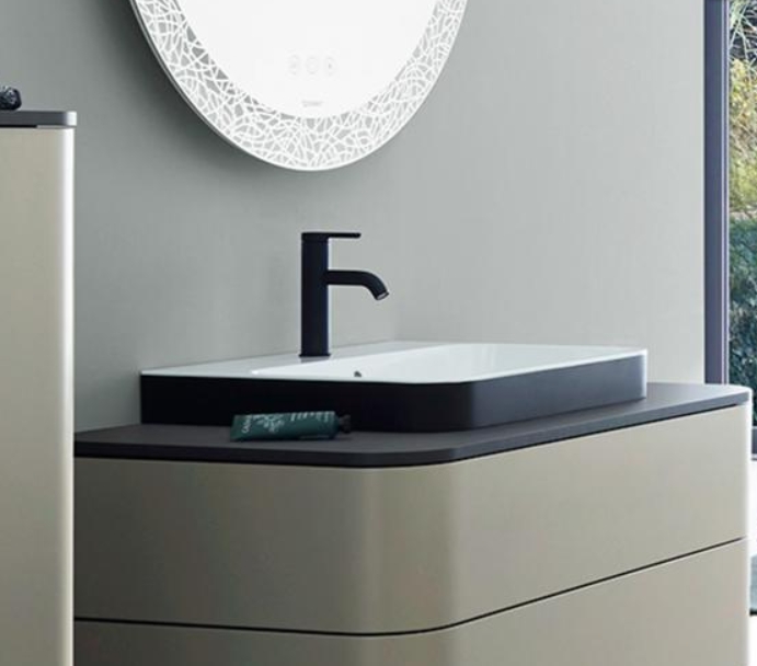 Раковина встраиваемая сверху Duravit Happy D.2 2360606100 600 мм х 460 мм, с переливом, с креплением, белый/матовый антрацит