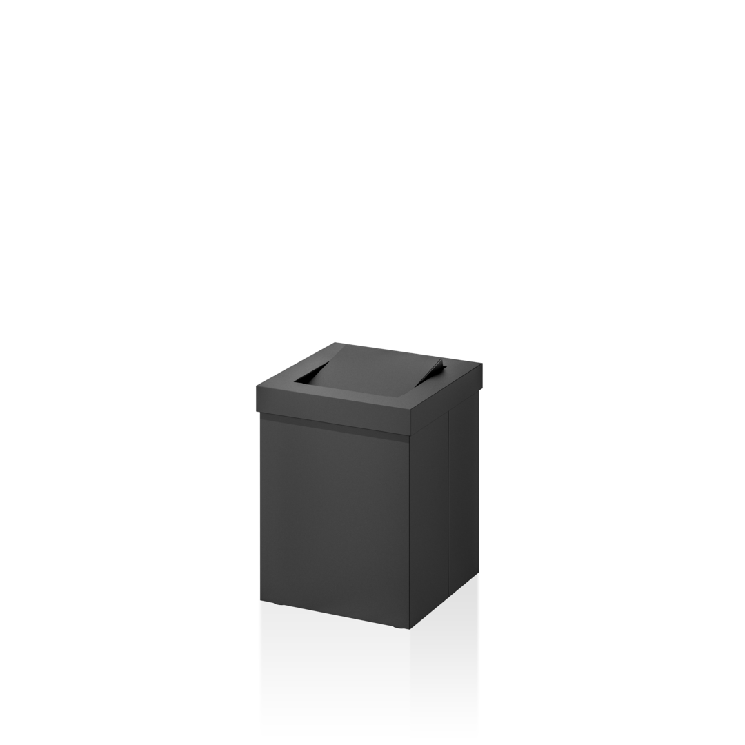 Ведерко настольное для мусора  DECOR WALTHER  Universal  0611160    15 x 12 х 12 см, с маятниковой крышкой, цвет черный матовый