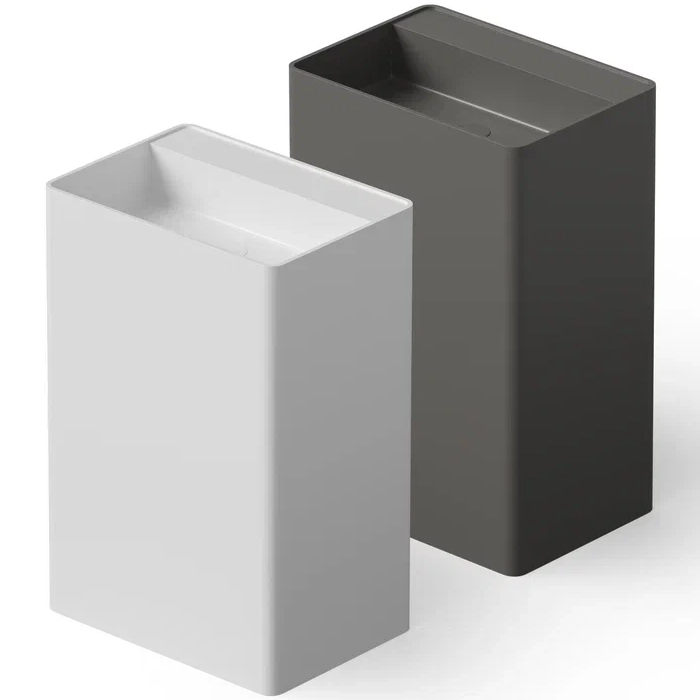 Раковина напольная DEA DESIGN  Pedestal Basin  DD2004 600 3    60x42xh90 см, из композита Solid surface, д/клапан с крышкой из композита, цвет серый матовый Grey №3