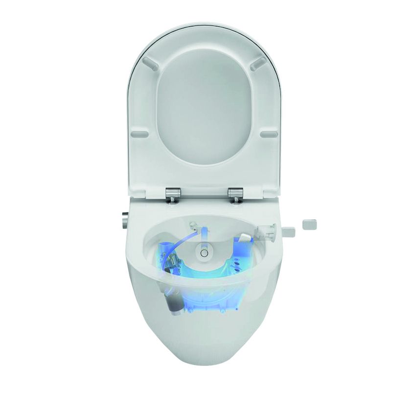 Унитаз-биде подвесной безободковый Laufen Cleanet Navia  8.2060.1.400.717.1  белый, покрытие LCC, внешний подвод воды