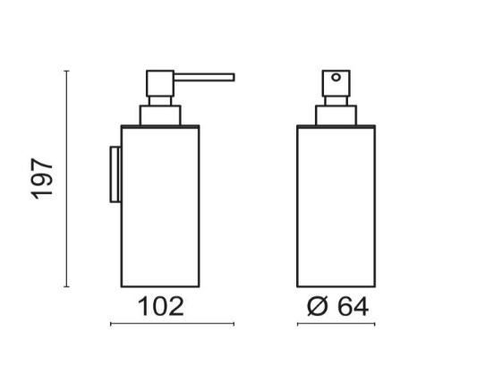 Дозатор подвесной из стали AISI304 BOSSINI Inox Line V50409.075 цвет Матовая нержавеющая сталь