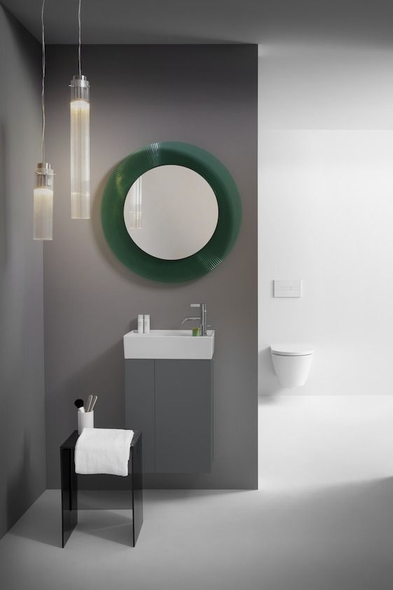 Зеркало круглое   Laufen  Kartell  3.8633.1.092.000.1  78 см, рама пластик зеленый изумрудный