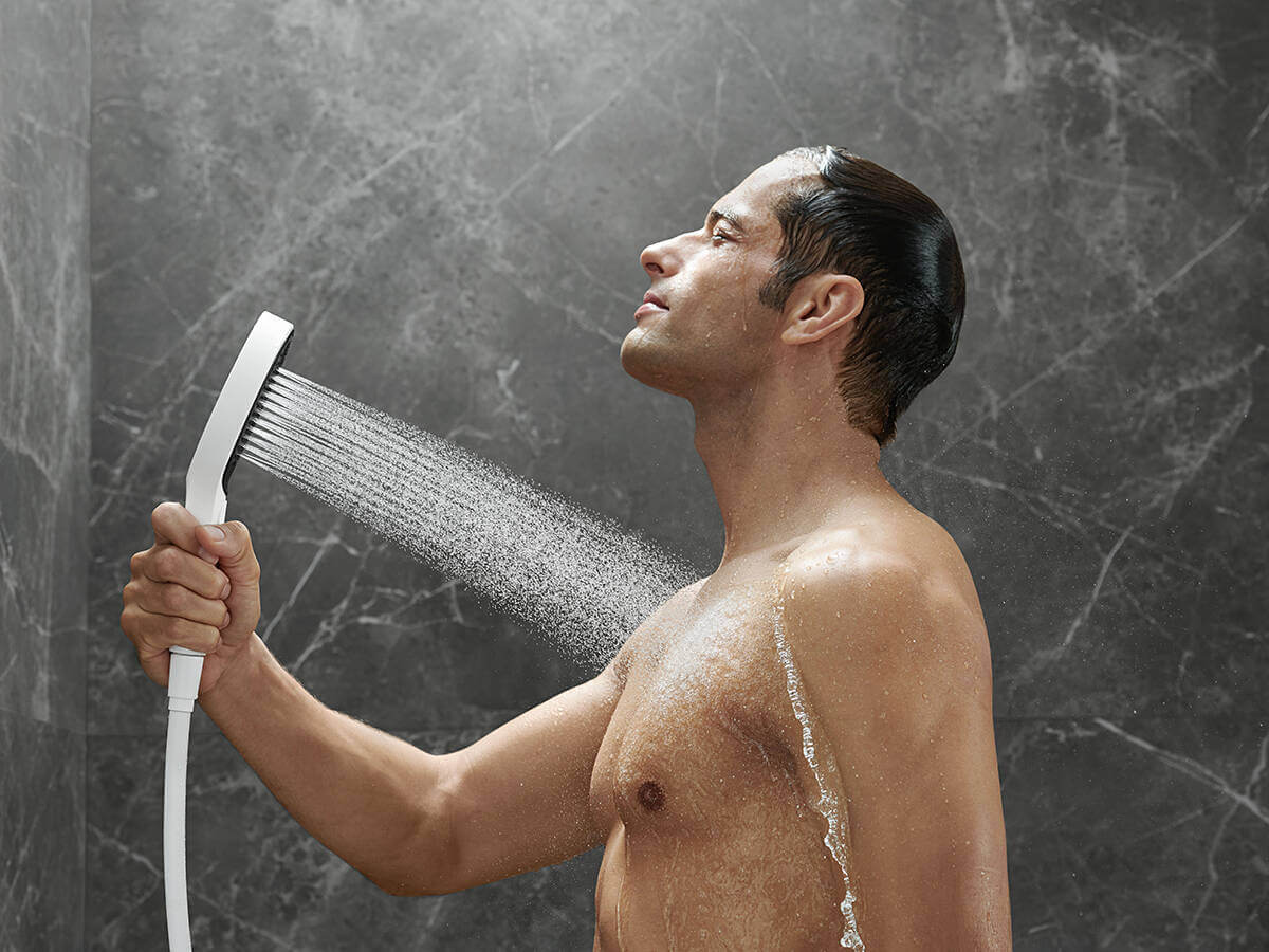 Душевой набор Hansgrohe Rainfinity Porter 130 3jet 26852700 с держателем и шлангом 125 см, Белый матовый