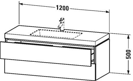Тумба подвесная с раковиной Duravit L-Cube LC6929O8989 фланелево-серый глянцевый