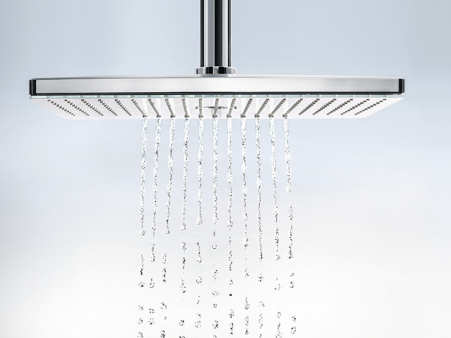 Верхний душ с настенным держателем Hansgrohe Rainmaker Select 24007400 Хром/Белый