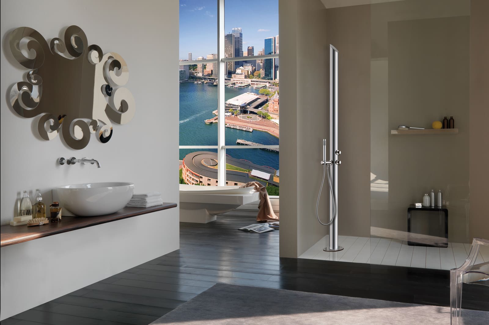 Душевая колонна Bossini Outdoor/Indoor Columns Arch Column L00865 из нержавеющей стали
