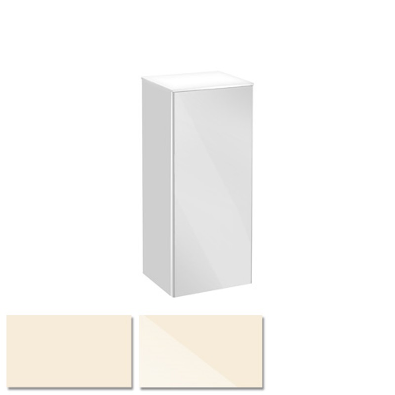 Средний шкаф Keuco Royal Reflex 34020 220001 350x845x335 мм 1 дверь петли слева корпус глянецевый фасад стекло магнолия