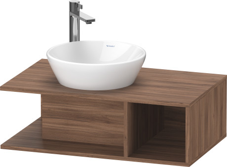 Тумба подвесная под раковину DURAVIT D-Neo DE491807979 800 мм х 480 мм, с консолью, с открытой полкой справа, орех натуральный