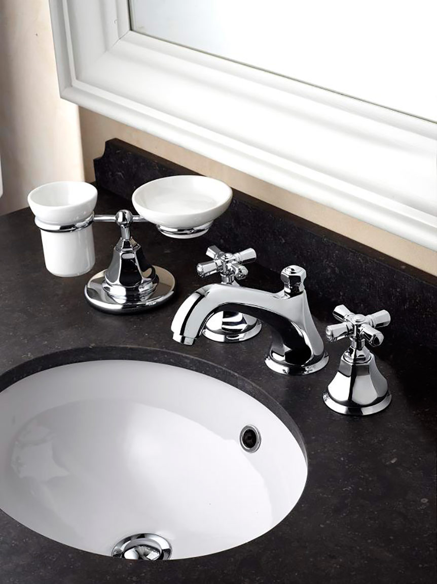 Смеситель для раковины NICOLAZZI TEIDE 1908BZ45 с донным клапаном, с крестообразными вентилями, бронза