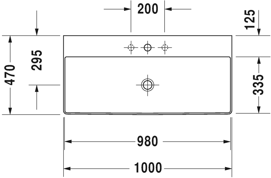 Раковина подвсеная Duravit Durastyle 2353100071 с отверстием под смеситель, без перелива, белая