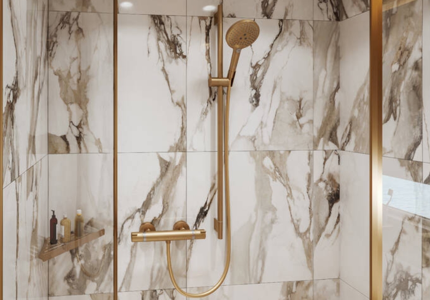 Термостат для душа Hansgrohe Ecostat Comfort 13116140 цвет Шлифованная бронза