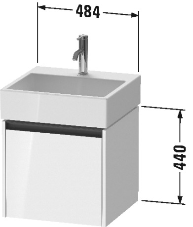 Тумба подвесная под раковину DURAVIT KETHO.2 K25074079790000 460 мм х 484 мм х 440 мм, 1 выдвижной ящик, орех натуральный
