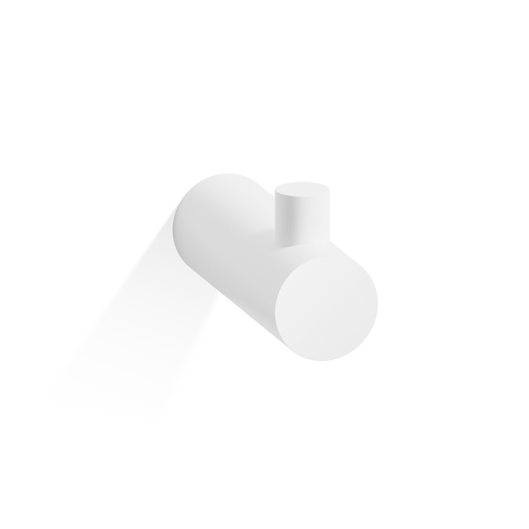 Крючок для халата и полотенца одинарный DECOR WALTHER  Bar HAK1   0856750    3 X 2 X 6 см, латунь, цвет белый матовый White Matt