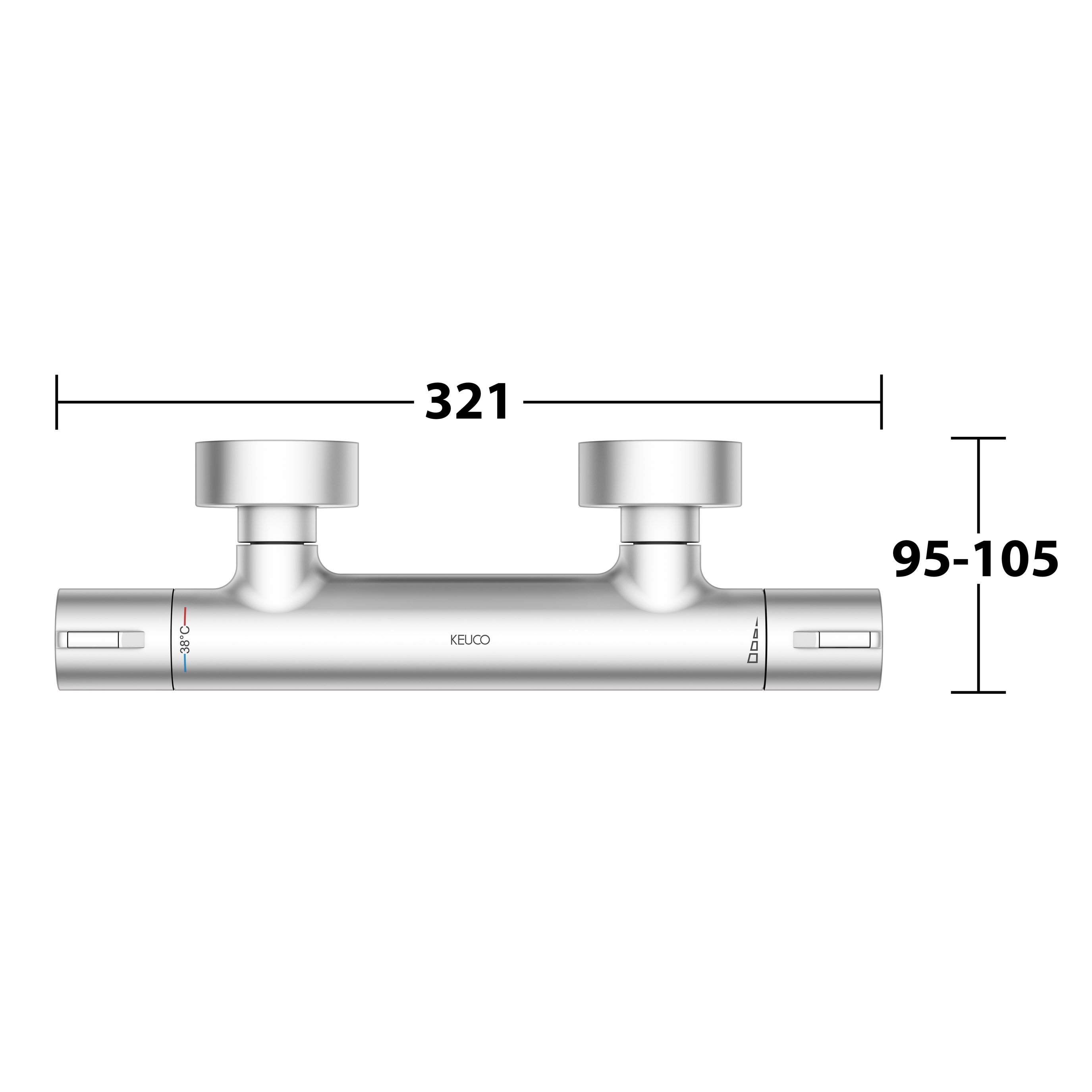 Термостат для душа KEUCO PLAN BLUE 53926 171001 с защитой от обратного потока, цвет Алюминий finish