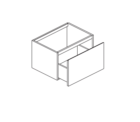 Тумба подвесная для раковины BMT Galaxy 837 209 FEF 01 294 932   500х486х500 мм, с 1 выдвижным ящиком, цвет Nespola/Nero Opaco