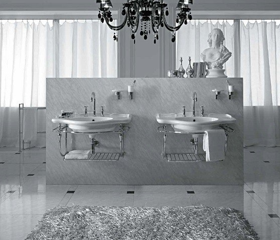 Подвесная металлическая консоль для раковины GLOBO PAESTUM PASC56 650 мм х 880 мм х 460 мм, хром