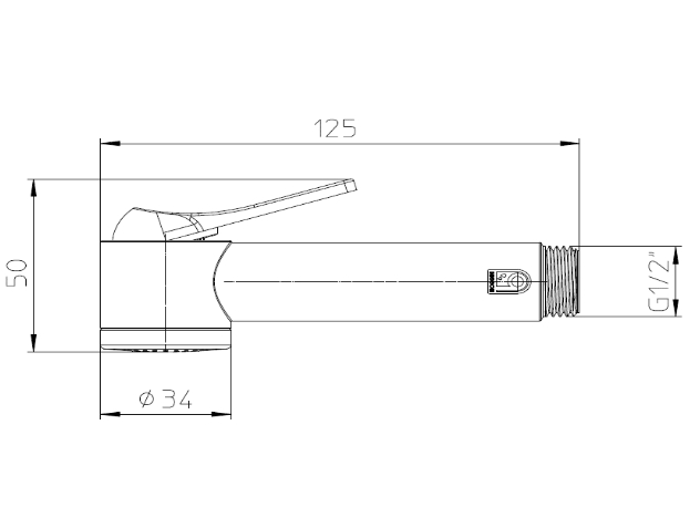 Гигиеническая лейка BOSSINI Apice B00920.030 Хром