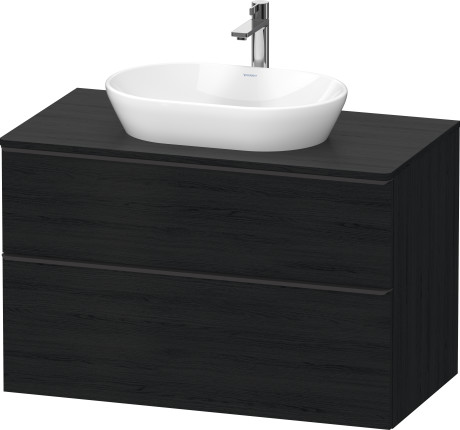 Тумба подвесная под раковину DURAVIT D-Neo DE496801616 550 мм х 1000 мм, с двумя выдвижными ящиками и консолью, чёрный дуб