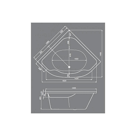 РАСПРОДАЖА Монтажный комплект для ассиметричной ванны JIKA Lucerne 2967470000001 1400 мм х 1400 мм, белый/хром