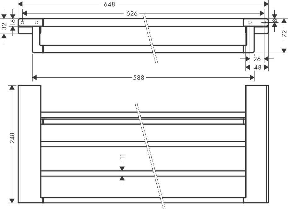 Полка для полотенец HANSGROHE AddStoris 41751990 Полированное золото