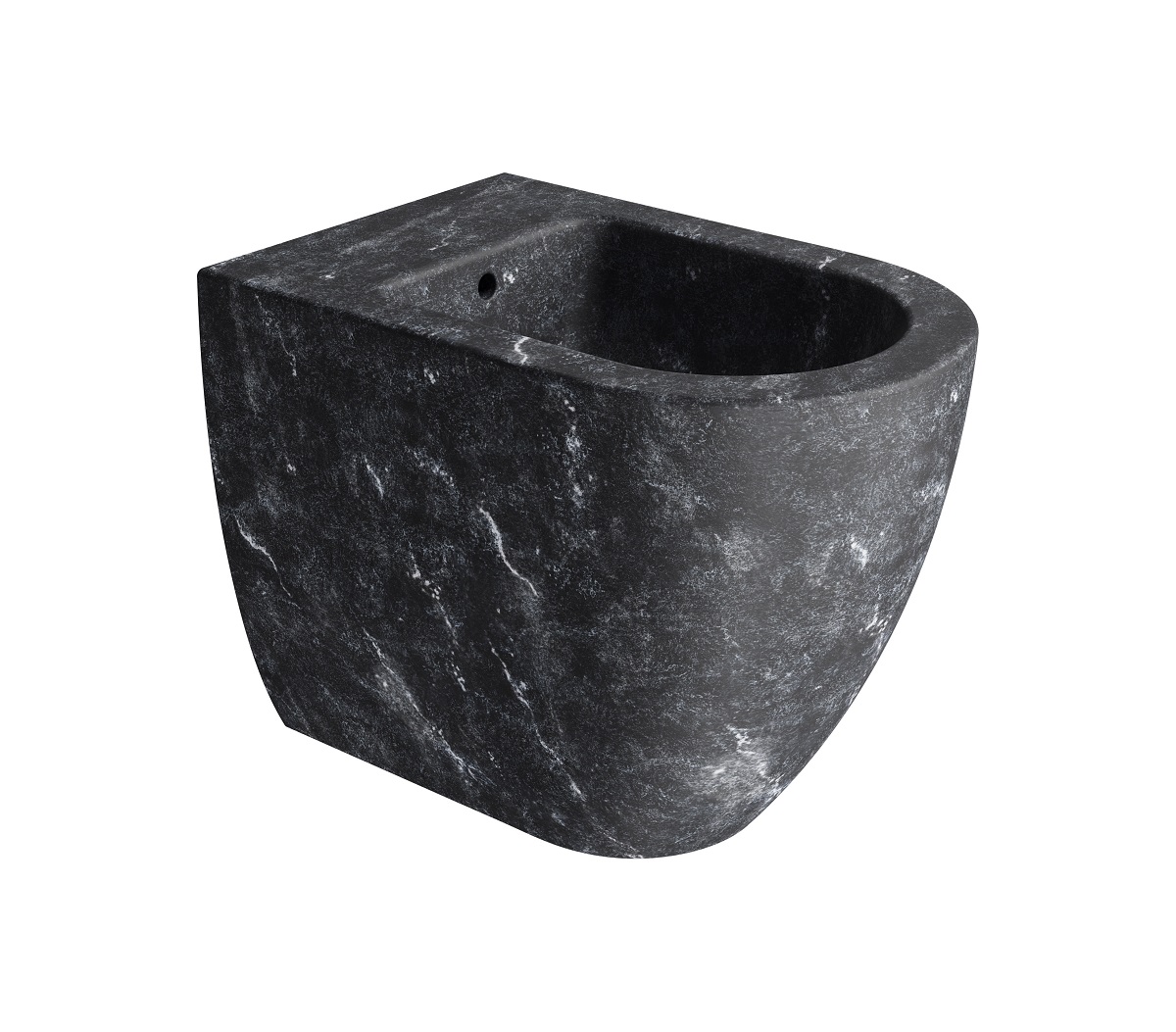 Биде напольное GSI AltaCeramica AC204F36 550 мм х 360 мм, с отверстием под смеситель, с переливом, с креплением, цвет под черный мрамор Marbled black (артикул без крепежа AC20436)