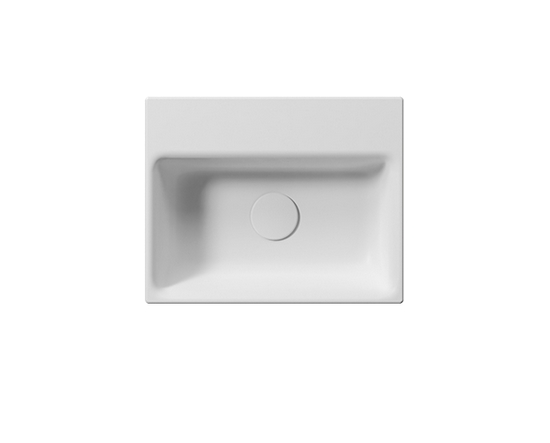 Раковина накладная/подвесная GSI NUBES 9684109 400 мм х 320 мм, с отверстием под смеситель, без перелива, белая матовая