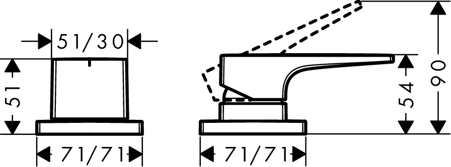 Смеситель на борт ванны на 2 отверстия Hansgrohe Metropol 74548000 Хром