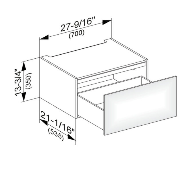 Модуль нижнего шкафа KEUCO EDITION 11 31311 390000 для встройки снизу, с одним выдвижным ящиком, корпус/фасад структурный лак, антрацит