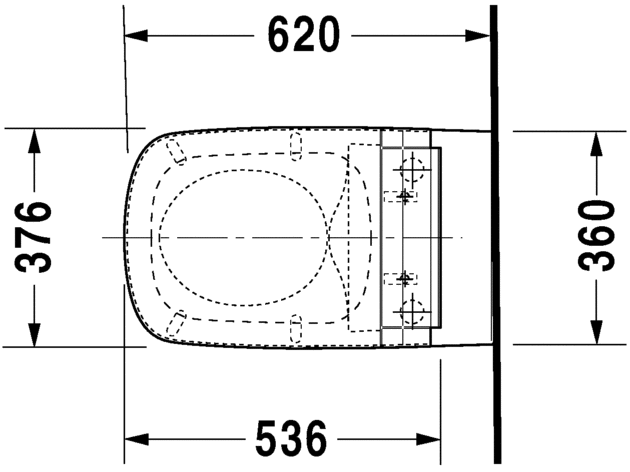 Унитаз подвесной Duravit DuraStyle 2542590000 с вертикальным смывом, для SensoWash, безободковый, белый