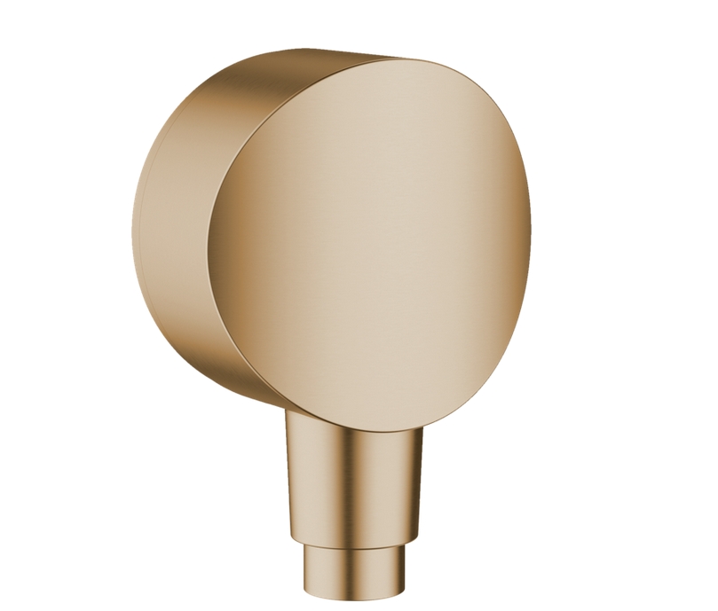 Шланговое подсоединение HANSGROHE FixFit S 26453140 с клапаном обратного тока, цвет Шлифованная бронза