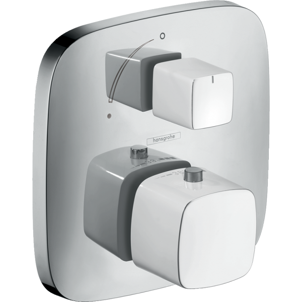 Термостат для ванны встраиваемый Hansgrohe PuraVida 15775400 с запорным вентилем белый/хром