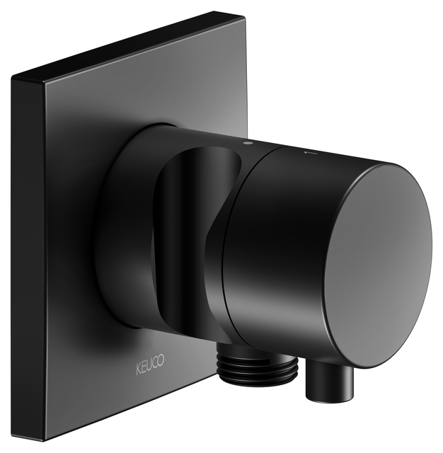 Переключатель на 2 потребителя KEUCO IXMO 59556 371202 с рукояткой IXMO Comfort, с квадратной розеткой, чёрный матовый