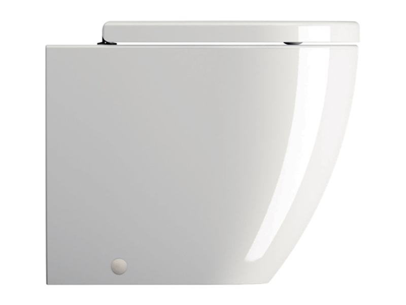 Унитаз приставной безободковый GSI PURA 8890FT11 550 мм х 360 мм, Swirlflush, с креплением, цвет Белый глянцевый