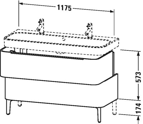 Тумба напольная под раковину Duravit Happy D.2 H2 6375 22 белый глянец