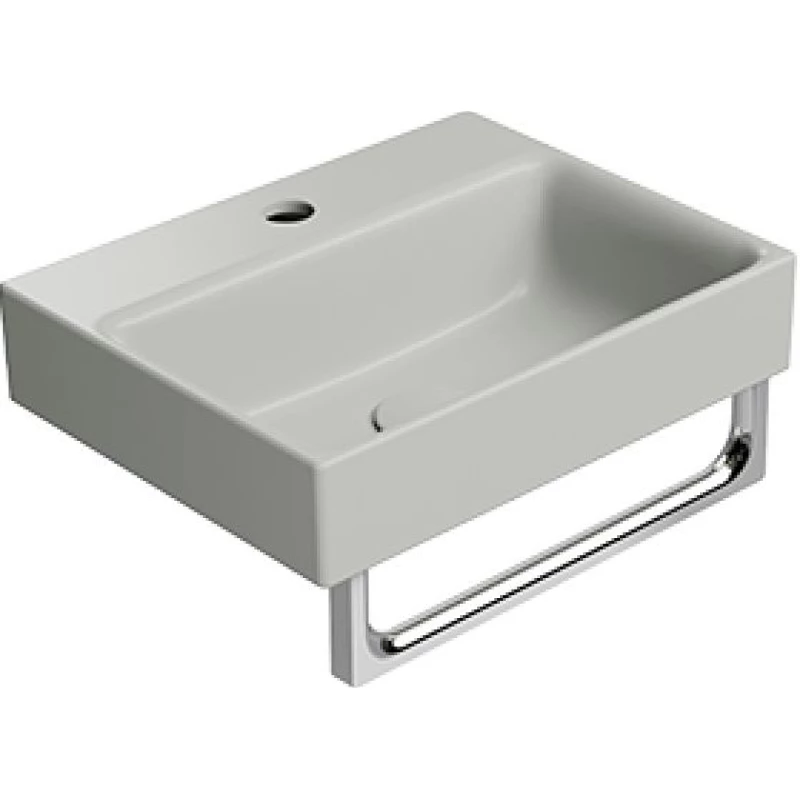 Раковина накладная/подвесная GSI NUBES 9684117 400 мм х 320 мм, с отверстием под смеситель, без перелива, цвет Cenere Matte