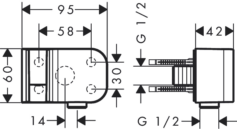 Держатель для ручного душа AXOR One 45723330 Чёрный полированный хром