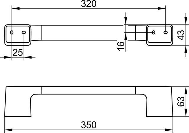 Поручень KEUCO AVENO 14607 370000 300 мм, с клеевым комплектом, цвет Чёрный матовый