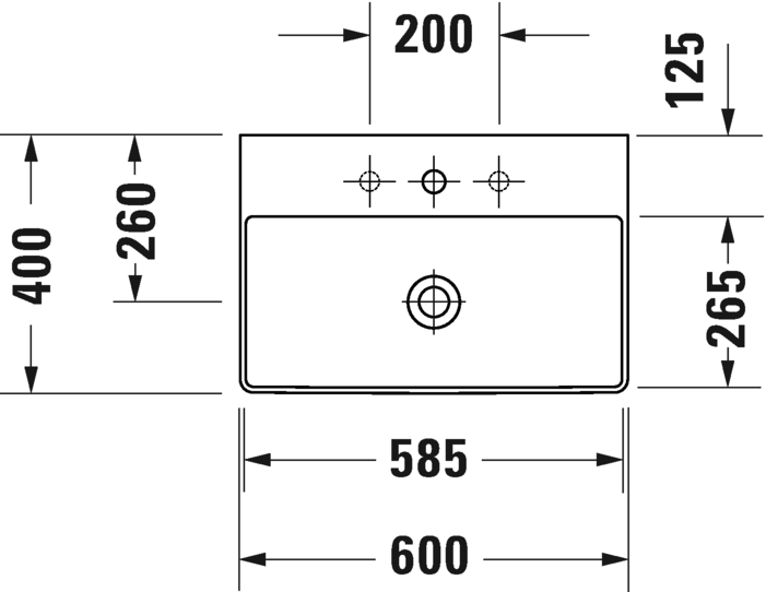 Раковина встраиваемая сверху Duravit DuraSquare 2356600041 60х40см